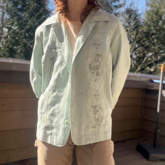 Northern Reflections Suede Feel Embroidered Button Shacket Vintage - Picture 14 of 14